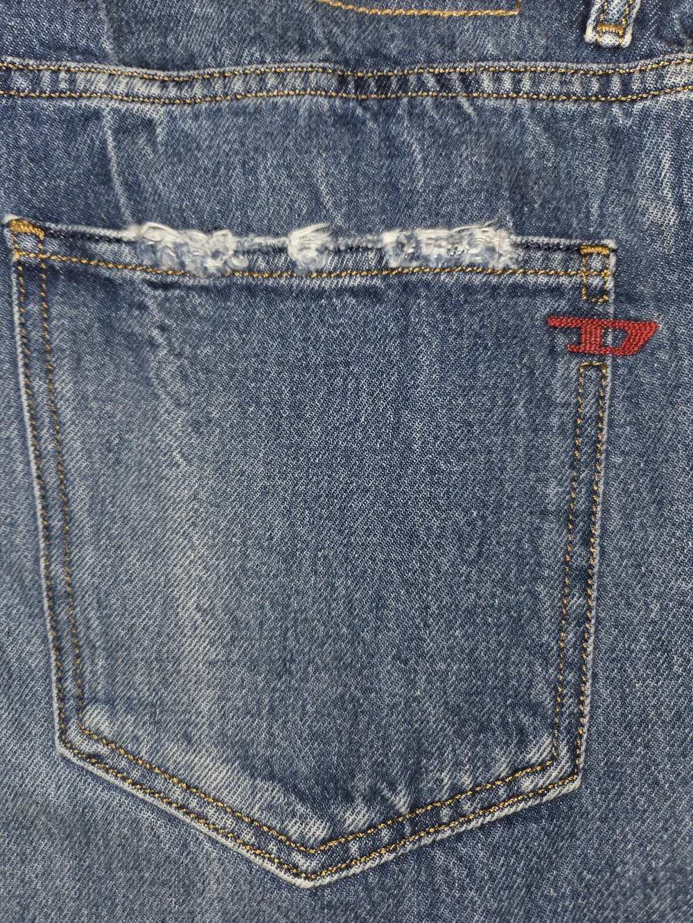 Diesel Straight-Leg Jeans in Medium Blue Denim